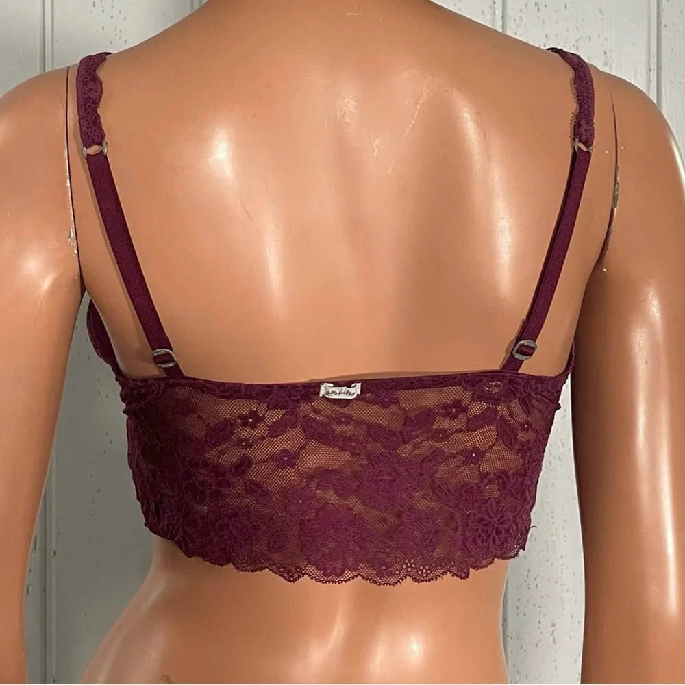 Gilly Hicks women's Wine  Lace Bralette Sz L